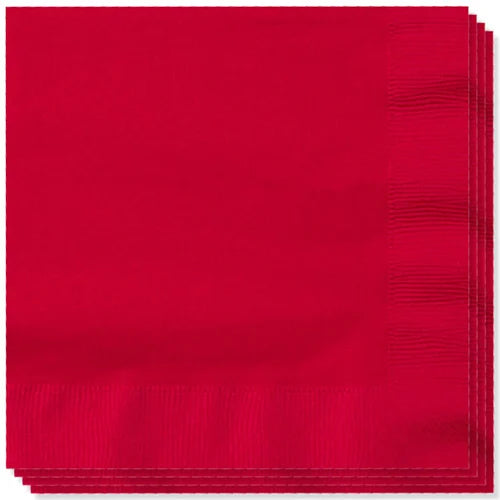 TWO PLY 33cm RED NAPKINS x 2000