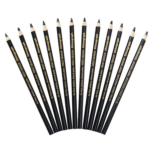 WEST DESIGN BLACK CHINAGRAPH MARKING PENCIL (12 PACK) RS525653