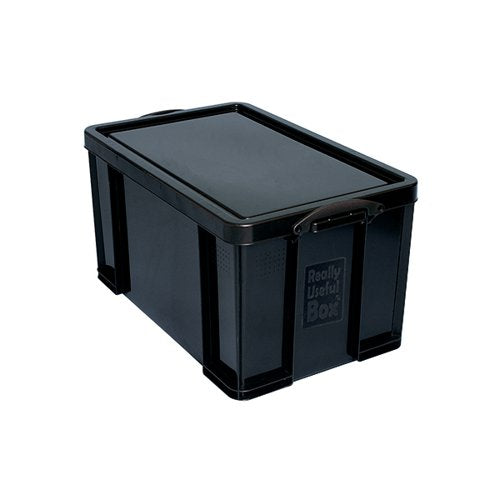 REALLY USEFUL 64L RECYCLED PLASTIC STORAGE BOX BLACK 64BLACK