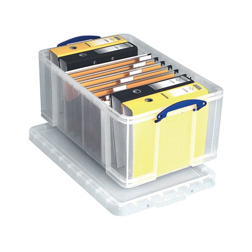 REALLY USEFUL 64L PLASTIC STORAGE BOX W710XD440XH310MM CLEAR 64C