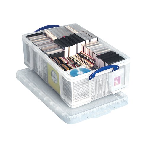 REALLY USEFUL 50L PLASTIC STORAGE BOX W710XD440XH230MM CLEAR KING50C