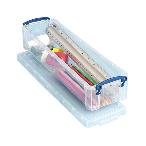 REALLY USEFUL CLEAR 1.5 LITRE PENCIL/STATIONERY BOX 1.5C