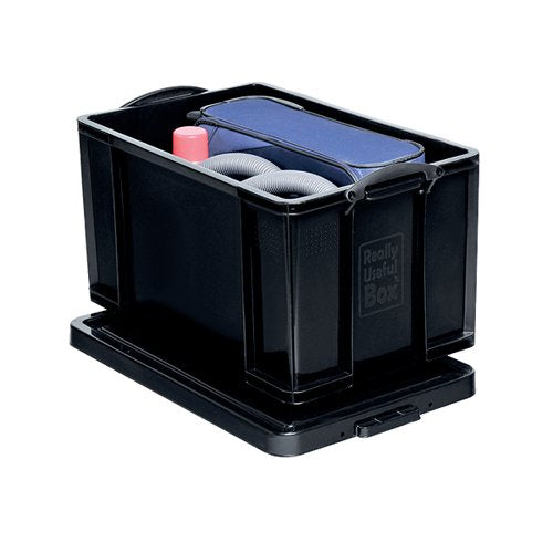 REALLY USEFUL 84L RECYCLED PLASTIC STORAGE BOX BLACK 84BLACK R