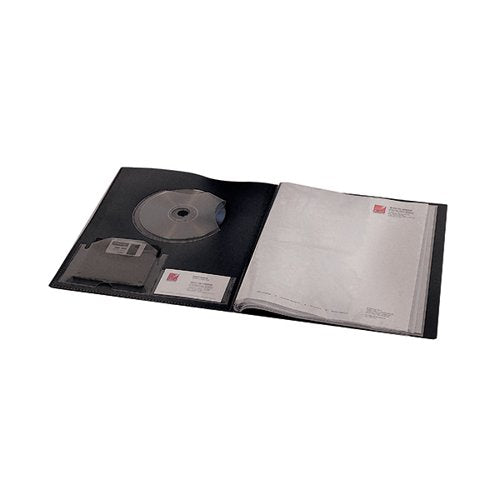 REXEL CLEARVIEW DISPLAY BOOK 24 POCKET A4 BLACK 10320BK