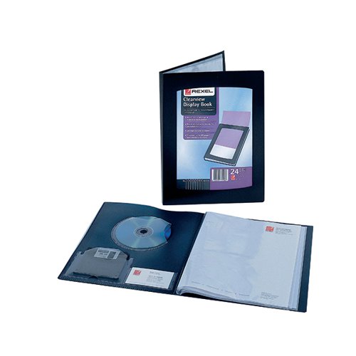 REXEL CLEARVIEW DISPLAY BOOK 24 POCKET A3 BLACK 10405BK