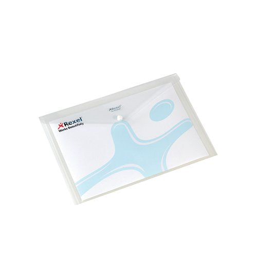 REXEL POPPER FOLDER A4 CLEAR WHITE (PACK OF 5) 16129WH