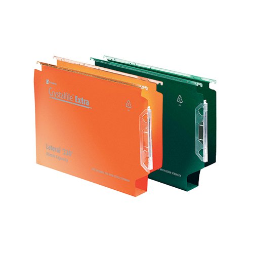 REXEL CRYSTALFILE EXTRA 30MM FILE 300 SHEET GREEN (PACK OF 2