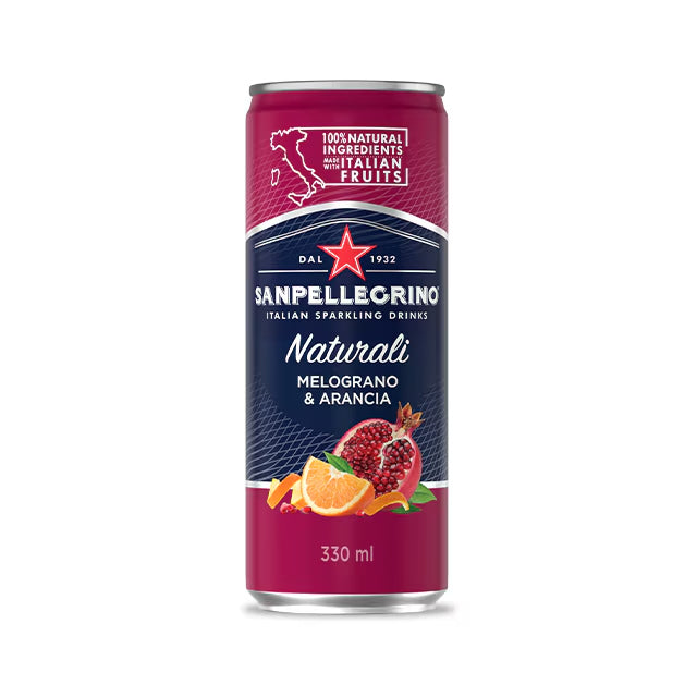 SAN PELLEGRINO SPARKLING POMEGRANATE & ORANGE CANS (330ml) x 24