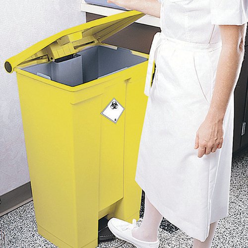 STEP-ON BIN 45.5L 415X400X600MM YELLOW 313504
