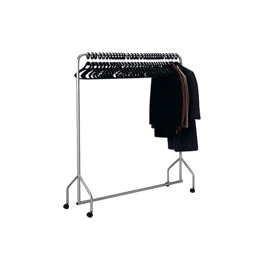 SILVER GARMENT HANGING RAIL WITH 30 HANGERS 316939