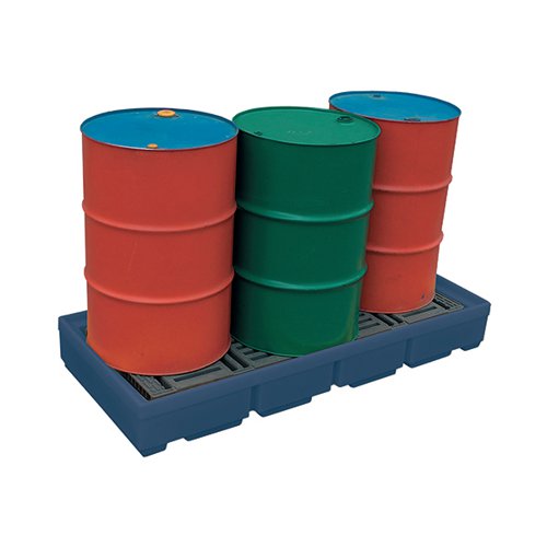 PALLET SUMP POLY 4 DRUM CAPACITY BLUE 321623