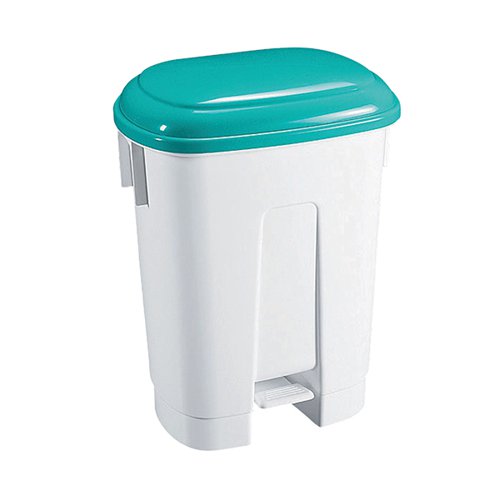 DERBY PLASTIC PEDAL BIN 30 LITRE WHITE/GREEN 348024