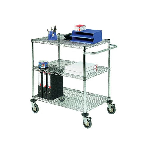 MOBILE TROLLEY 3-TIER CHROME 372998