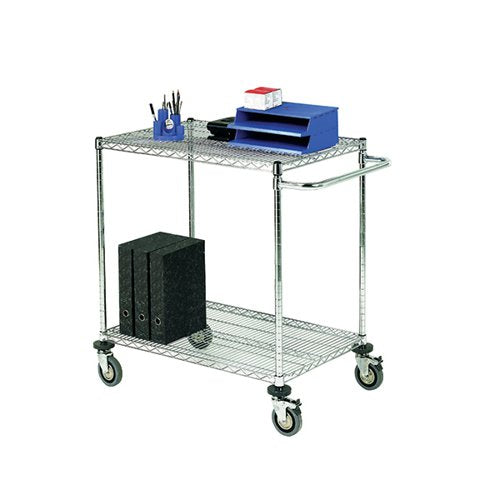 MOBILE TROLLEY 2-TIER CHROME 373001
