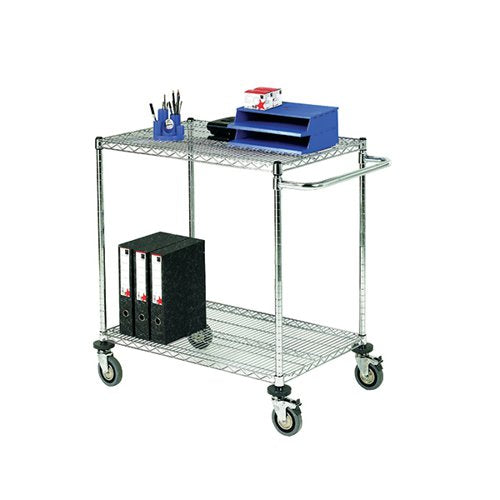 MOBILE TROLLEY 2-TIER CHROME 373003