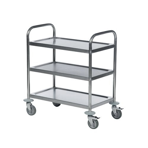 TROLLEY 3-TIER STAINLESS STEEL SILVER 373229