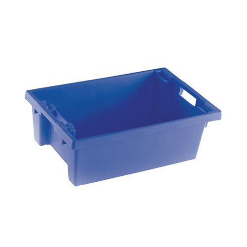 SOLID SLIDE STACK/NESTING CONTAINER 600X400X200MM BLUE 38296