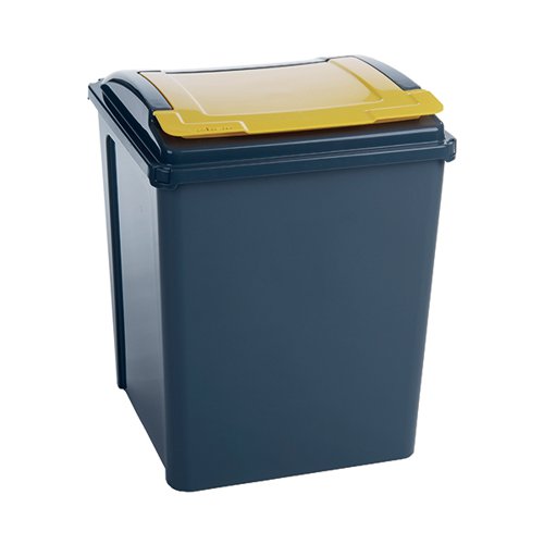 VFM RECYCLING BIN WITH LID 50 LITRE YELLOW (DIMENSIONS: 390X