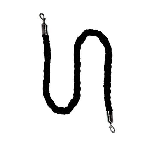 VFM BRAIDED ROPE BARRIER 1.8M BLACK/CHROME 421937
