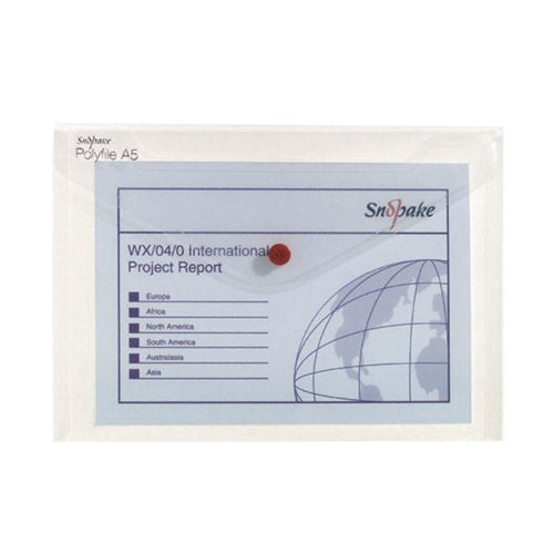 SNOPAKE POLYFILE CLASSIC A5 CLEAR (PACK OF 5) 11382