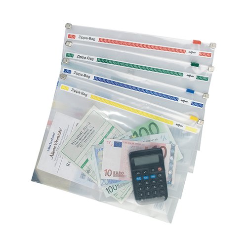 SNOPAKE ZIPPA-BAG 250X180MM A5 + ASSORTED (PACK OF 25) 11448