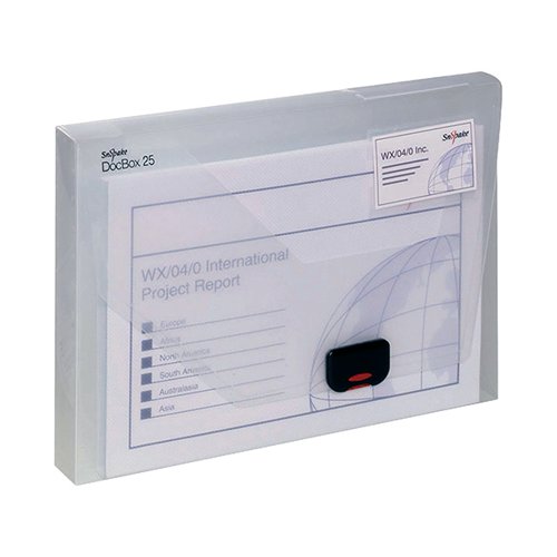 SNOPAKE 25MM DOCUMENT BOX A4 CLEAR 12849