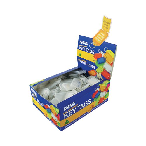 KEVRON PLASTIC CLICKTAG KEY TAG CLEAR (PACK OF 100) ID5CLR10