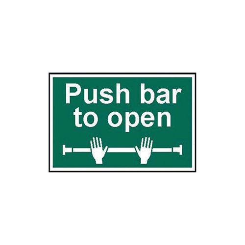 SPECTRUM SAFETY SIGN PUSH BAR TO OPEN PVC 300X200MM 1523