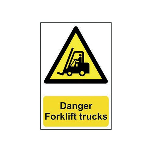 SPECTRUM SAFETY SIGN DANGER FORKLIFT TRUCKS PVC 400X600MM 4101