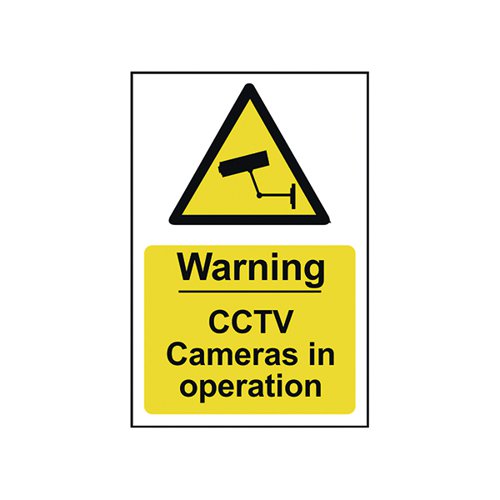 SPECTRUM INDUSTRIAL WARNING CCTV CAMERAS IN OP S/A PVC SIGN 200X300MM 1311