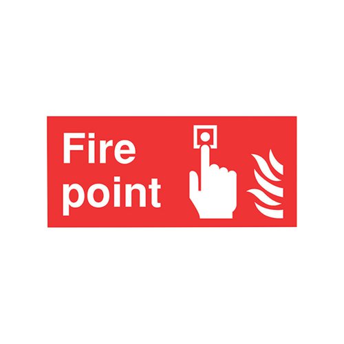 SAFETY SIGN FIRE POINT 100X200MM SELF-ADHESIVE FR07903S