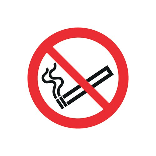 SAFETY SIGN NO SMOKING SYMBOL SELF-ADHESIVE 50X50MM PH04739S