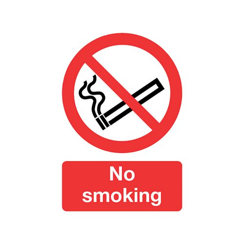 SAFETY SIGN NO SMOKING A5 SELF-ADHESIVE (CONFIRMS TO BS EN I