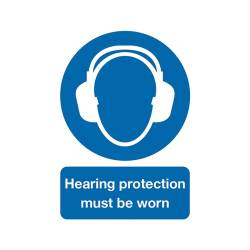 SAFETY SIGN HEARING PROTECTION MUST BE WORN A4 PVC MA01950R