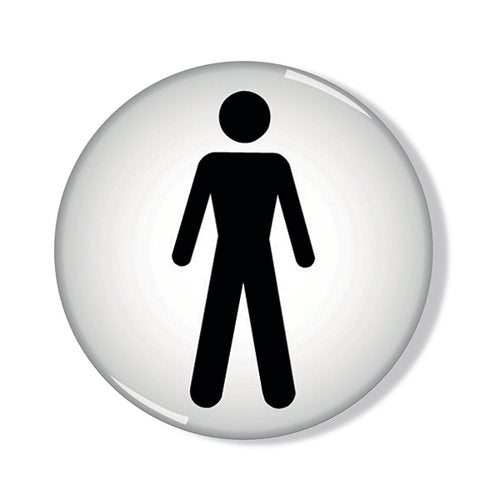 DOMED SIGN MEN SYMBOL 60MM RDS2