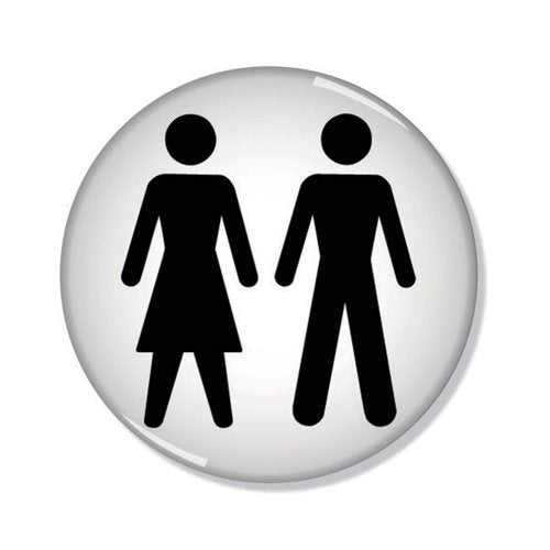 DOMED SIGN WOMEN AND MEN SYMBOL 60MM DIAMETER RDS3