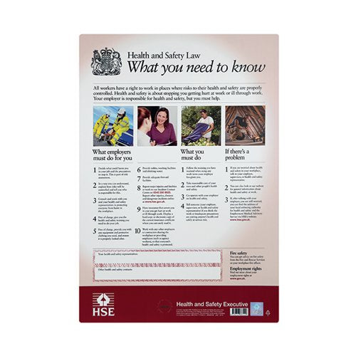HSE HEALTH AND SAFETY LAW POSTER A3 FWC30