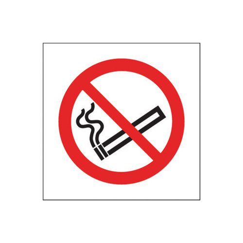 SAFETY SIGN NO SMOKING SYMBOL 100X100MM SELF-ADHESIVE (PACK OF 5) KP01N/S