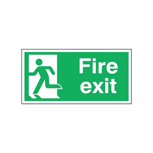 SAFETY SIGN FIRE EXIT RUNNING MAN LEFT 150X300MM SELF-ADHESIVE E96A/S