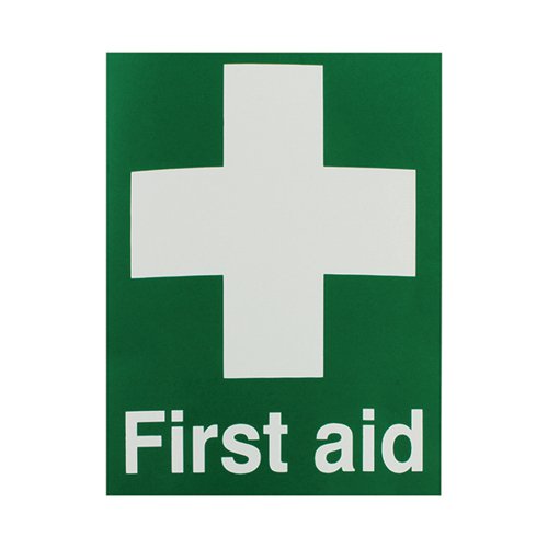 SAFETY SIGN FIRST AID 150X110MM SELF-ADHESIVE EO4X/S