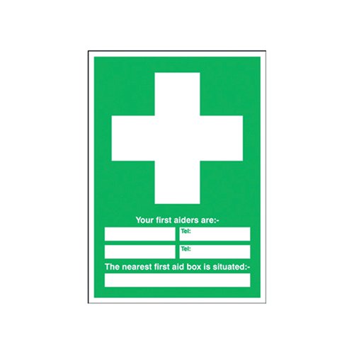 SAFETY SIGN FIRST AID 600X450MM PVC E91A/R