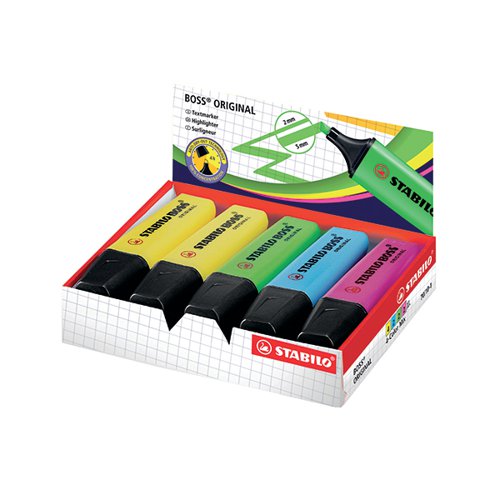 STABILO BOSS ORIGINAL HIGHLIGHTER ASSORTED (PACK OF 10) 70/1