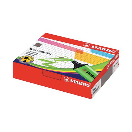 STABILO BOSS ORIGINAL HIGHLIGHTER GREEN (PACK OF 10) 70/33/1