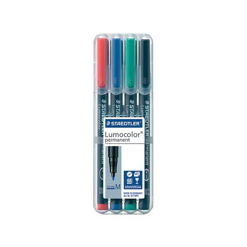 STAEDTLER LUMOCOLOUR PEN PERMANENT MEDIUM ASSORTED (PACK OF
