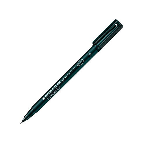 STAEDTLER LUMOCOLOUR PEN PERMANENT SUPERFINE BLACK (PACK OF
