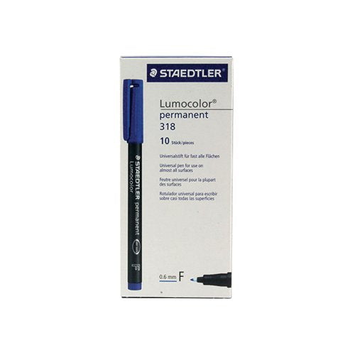 STAEDTLER LUMOCOLOUR PEN PERMANENT FINE BLUE (PACK OF 10) 31