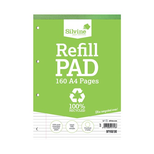 SILVINE EVERYDAY RECYCLED RULED REFILL PAD A4 (6 PACK) RE4FM