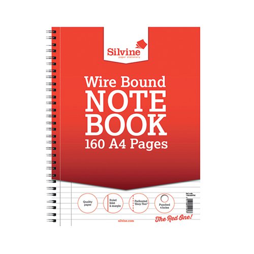 SILVINE SIDEBOUND WIRE LINED REFILL PAD 160 PAGES A4 (6 PACK