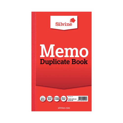 SILVINE DUPLICATE MEMO BOOK 210X127MM (6 PACK) 601
