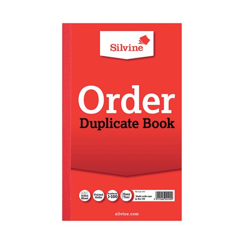 SILVINE DUPLICATE ORDER BOOK 210X127MM (6 PACK) 610